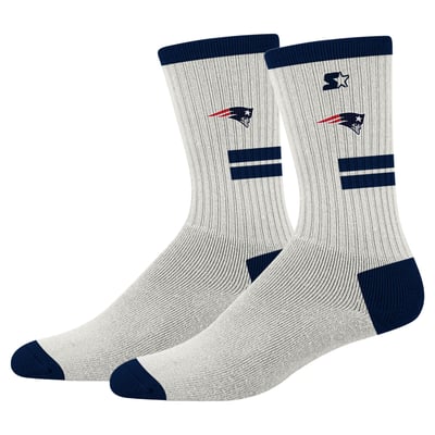  New England Patriots Starter Unisex Premiere Cushioned Crew Socks - Cream
