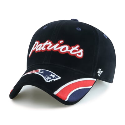 New England Patriots '47 Women's Velvet Denim Script MVP Adjustable Hat - Black