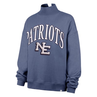 New England Patriots '47 Women's Rivalries Collection Mock Neck Sweatshirt - Blue