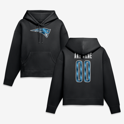 New England Patriots Women's Forged Mascot Personalized Name & Number Hoodie - Black