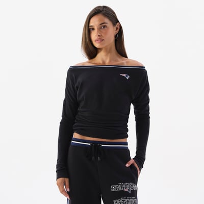  New England Patriots Off Season x NFL Women's Off The Shoulder Long Sleeve Top - Black