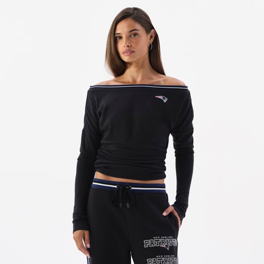 New England Patriots Off Season x NFL Women's Off The Shoulder Long Sleeve Top - Black