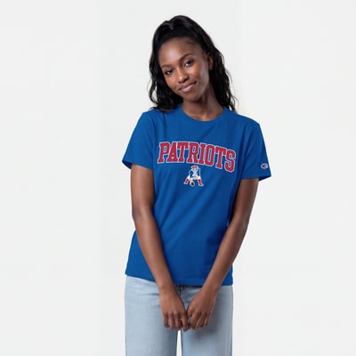 New England Patriots Champion Women's Arched Over Logo T-Shirt - Royal
