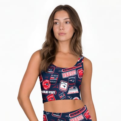New England Patriots Concepts Sport Women's Grady Allover Print Bralette - Navy
