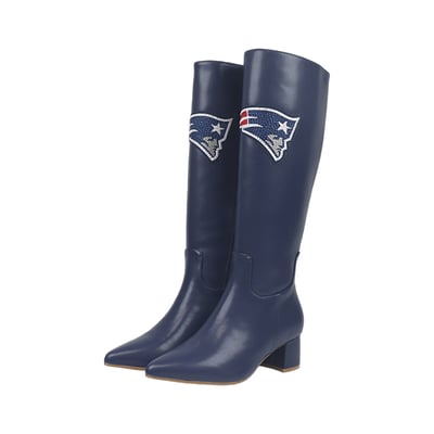  New England Patriots FABGATING by Cuce Women's Vegan Leather Classic Team Boots - Navy
