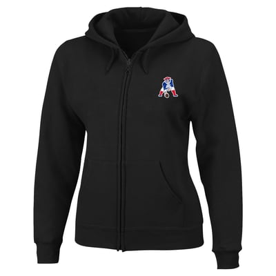 New England Patriots Fanatics Women's Plus Size Full-Zip Hooded Sweatshirt - Black
