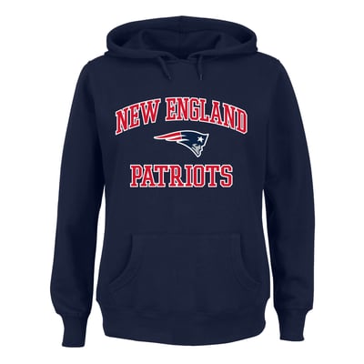 New England Patriots Fanatics Women's Plus Size Heart & Soul Hoodie - Navy