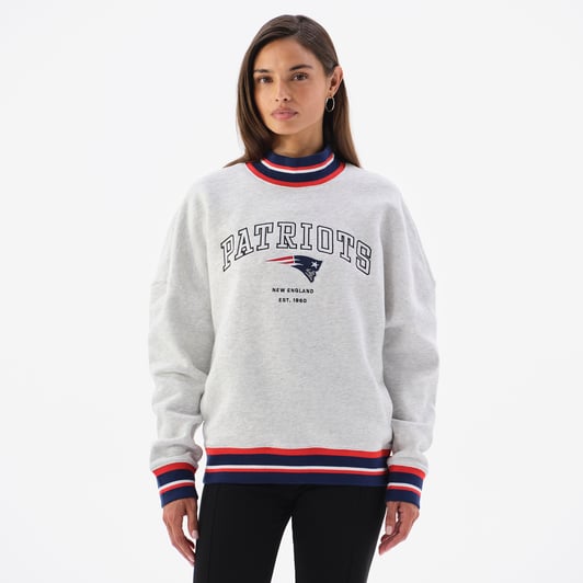  New England Patriots Off Season x NFL Women's Mock Neck Sweatshirt - Heather Gray