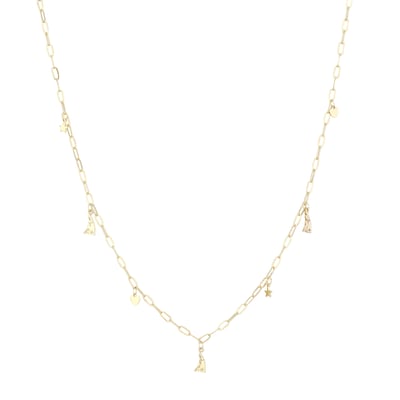 New England Patriots LUV AJ Women's Star & Heart Charm Logo Necklace - Gold