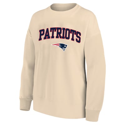 New England Patriots Mitchell & Ness Women's Heart & Soul Plus Size Sweatshirt - Cream