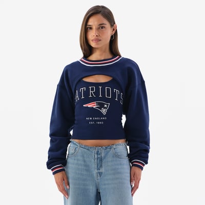 New England Patriots Off Season x NFL Women's Fleece Shrug Cami - Navy