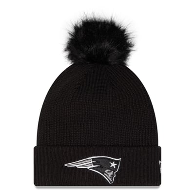New England Patriots New Era Women's 2026 Salute To Service Cuffed Knit Hat with Pom - Black
