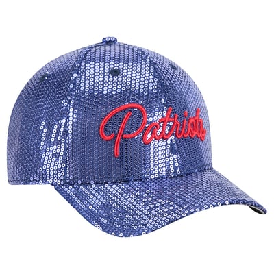 New England Patriots New Era Women's Sequin Script 9FORTY M-Crown Adjustable Hat - Navy