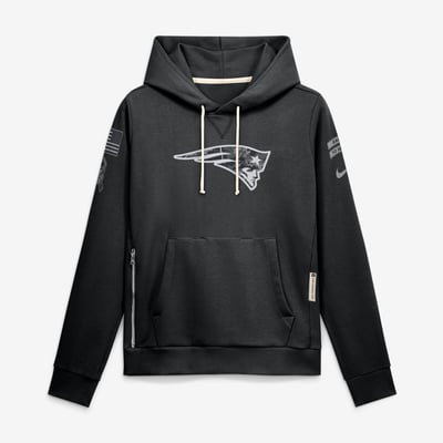  New England Patriots Nike Women's 2026 Salute to Service Sideline Dri-FIT Pullover Hoodie - Black