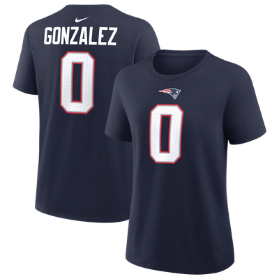 Christian Gonzalez New England Patriots Nike Women's Name & Number T-Shirt - Navy