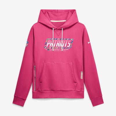  New England Patriots Nike Women's 2026 NFL Crucial Catch Sideline Standard Issue Dri-FIT Pullover Hoodie - Pink