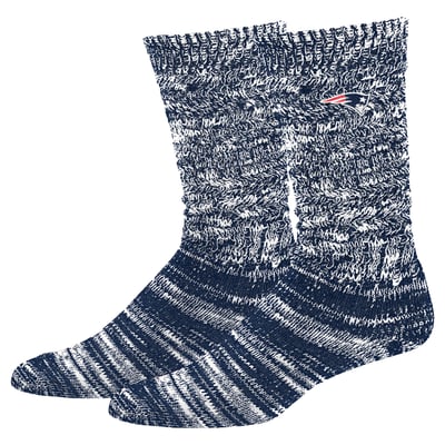  New England Patriots PRO Compression Women's Slouchy Slub Textured Boyfriend Socks - Navy