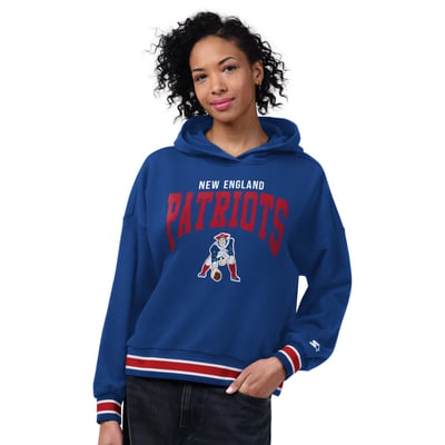 New England Patriots Starter Women's Vintage Home Plate Hoodie - Royal
