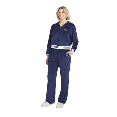  New England Patriots WEAR by Erin Andrews Women's Velour Track Suit - Navy