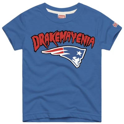 Drake Maye New England Patriots Homage Youth  Drakeamayenia Tri-Blend T-Shirt - Royal