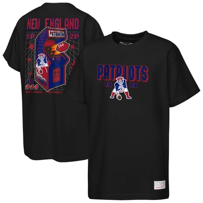  New England Patriots Mitchell & Ness Youth Retro Arcade T-Shirt - Black