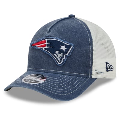  New England Patriots New Era Youth Fan 9FORTY A-Frame M-Crown Trucker Adjustable Hat - Navy