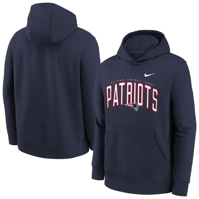 New England Patriots Nike Youth Logo Arch Fleece Hoodie - Navy

