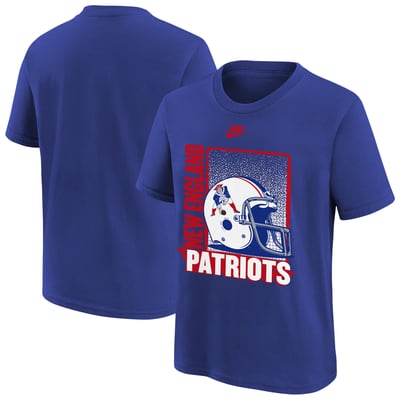 New England Patriots Nike Youth Vintage Helmet T-Shirt - Royal