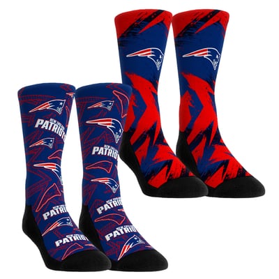 New England Patriots Rock Em Youth Game Day Two-Pack Crew Sock Set - Blue