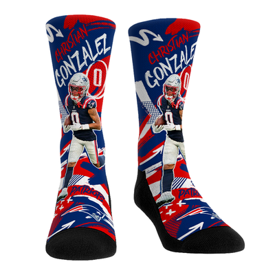 Christian Gonzalez New England Patriots Rock Em Youth Playmaker Crew Socks - Navy