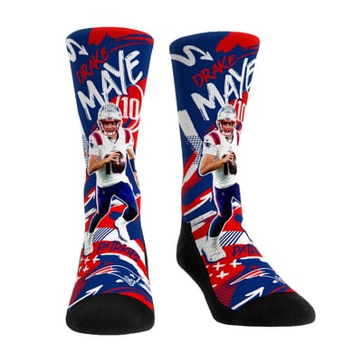 Drake Maye New England Patriots Rock Em Youth Playmaker Crew Socks