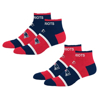 New England Patriots Starter Youth Season Opener Two-Pack Quarter Socks Set - Navy
