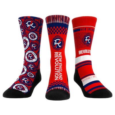  New England Revolution Rock Em Youth Three-Pack Crew Socks Set - Red