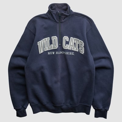 New Hampshire Wildcats Champion 2000s 1/2 Zip Sweatshirt - Navy - XS by Fanatics Real Vintage