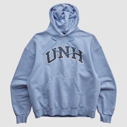New Hampshire Wildcats Champion 2000s Hooded Pullover Sweatshirt - Light Blue - L by Fanatics Real Vintage