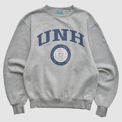 New Hampshire Wildcats Champion 2010s Pullover Sweatshirt - Heather Gray - XS by Fanatics Real Vintage