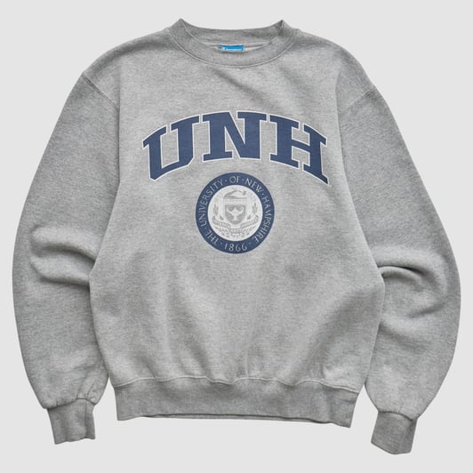 New Hampshire Wildcats Champion 2010s Pullover Sweatshirt - Heather Gray - XS by Fanatics Real Vintage