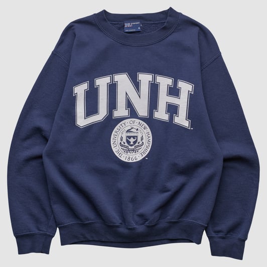 New Hampshire Wildcats MV Sport 2000s Pullover Sweatshirt - Navy - XS by Fanatics Real Vintage