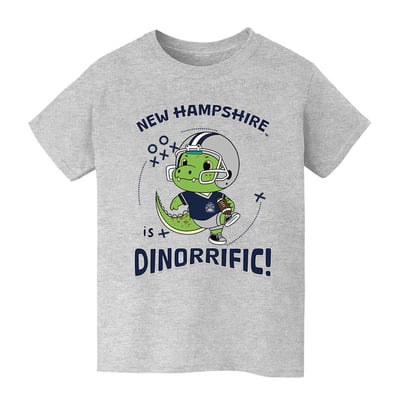 New Hampshire Wildcats Vive La Fete Youth Dinorrific T-Shirt - Gray