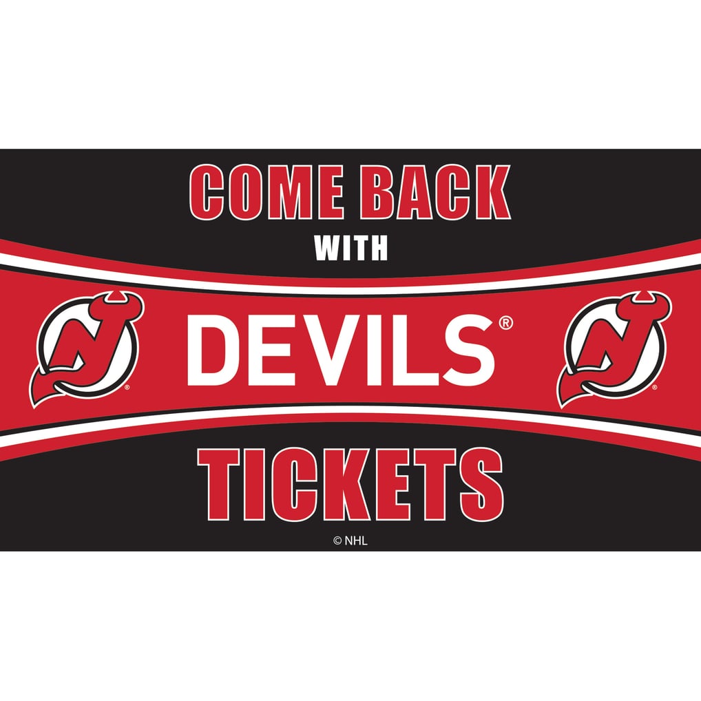  New Jersey Devils 28" x 16" Come Back With Tickets Door Mat