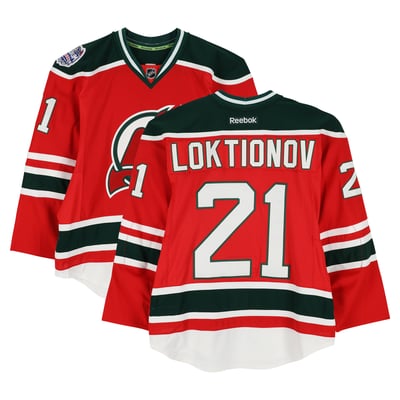 Andrei Loktionov New Jersey Devils Fanatics Authentic Player-Issued #21 Red Jersey vs. New York Rangers on January 26, 2014 