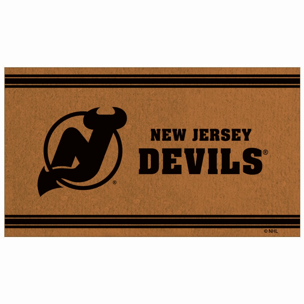 New Jersey Devils 30'' x 18'' Logo Turf Mat - Brown