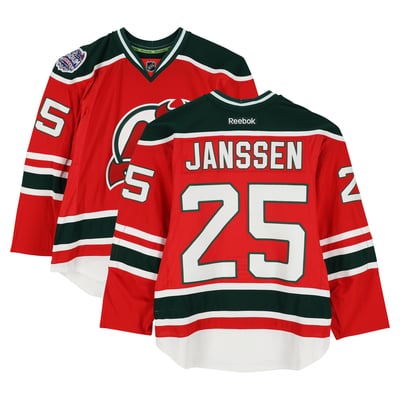 Cam Janssen New Jersey Devils Fanatics Authentic Player-Issued #25 Red Jersey vs. New York Rangers on January 26, 2014 