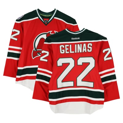 Eric Gelinas New Jersey Devils Fanatics Authentic Practice-Used #22 Red Jersey vs. New York Rangers on January 26, 2014 
