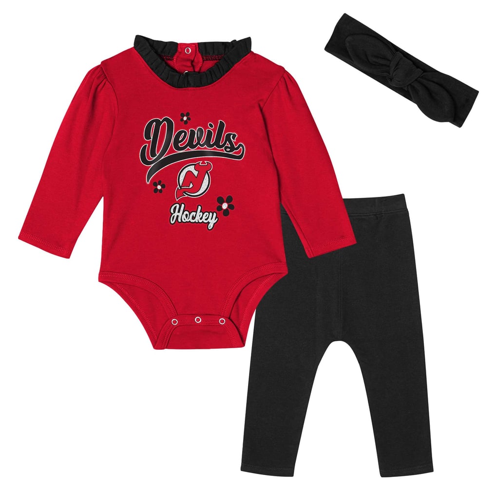 New Jersey Devils Girls Infant Rink Queen Long Sleeve 3-Piece Set  - Red