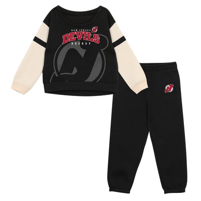  New Jersey Devils Outerstuff Infant  Grace On Ice Sweatshirt and Pants Set - Black