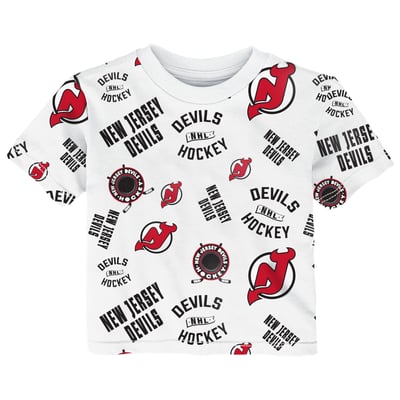 New Jersey Devils Outerstuff Infant Run Down Allover Print T-Shirt - White