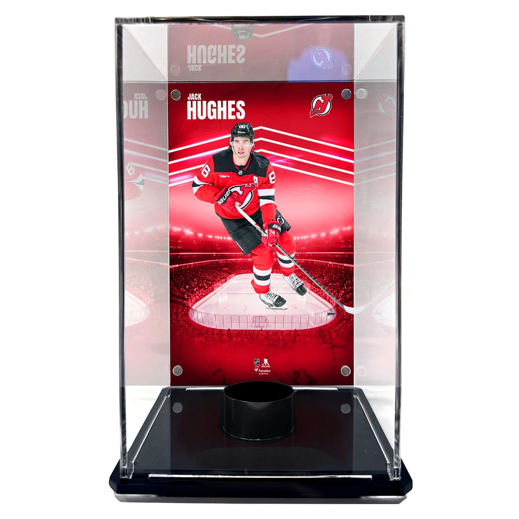 Jack Hughes New Jersey Devils Fanatics Authentic Tall Puck Display Case with Image