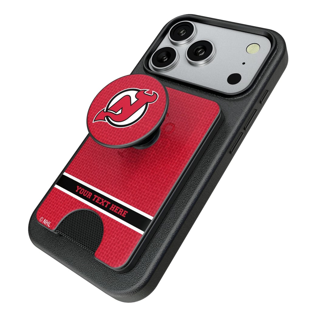 New Jersey Devils Keyscaper Personalized Solid PopSockets Magnetic Wallet