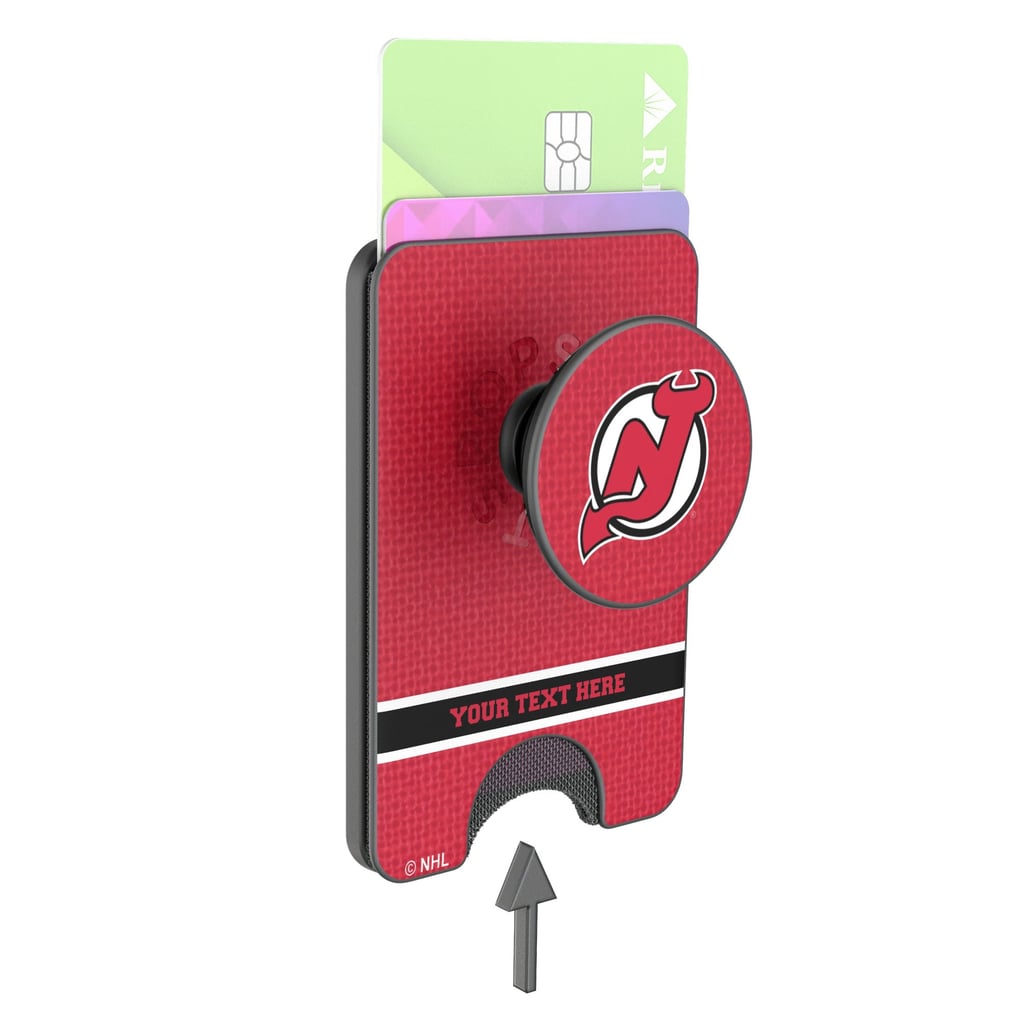 New Jersey Devils Keyscaper Personalized Solid PopSockets Magnetic Wallet